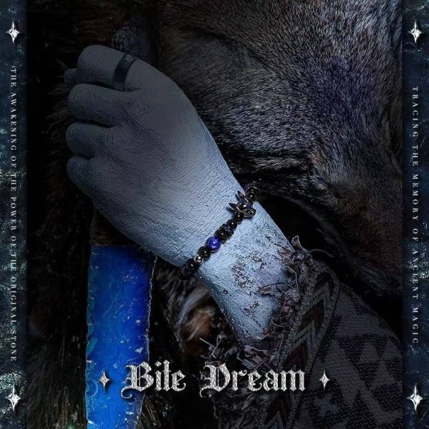 Men's Obsidian & Lapis Lazuli Bracelet with Agate Owl - Stone of Supreme Power & Protection - Vintage Style