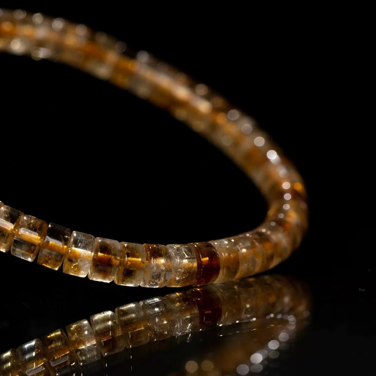 Precision-Cut Citrine Tower Bracelet for Wealth & Abundance