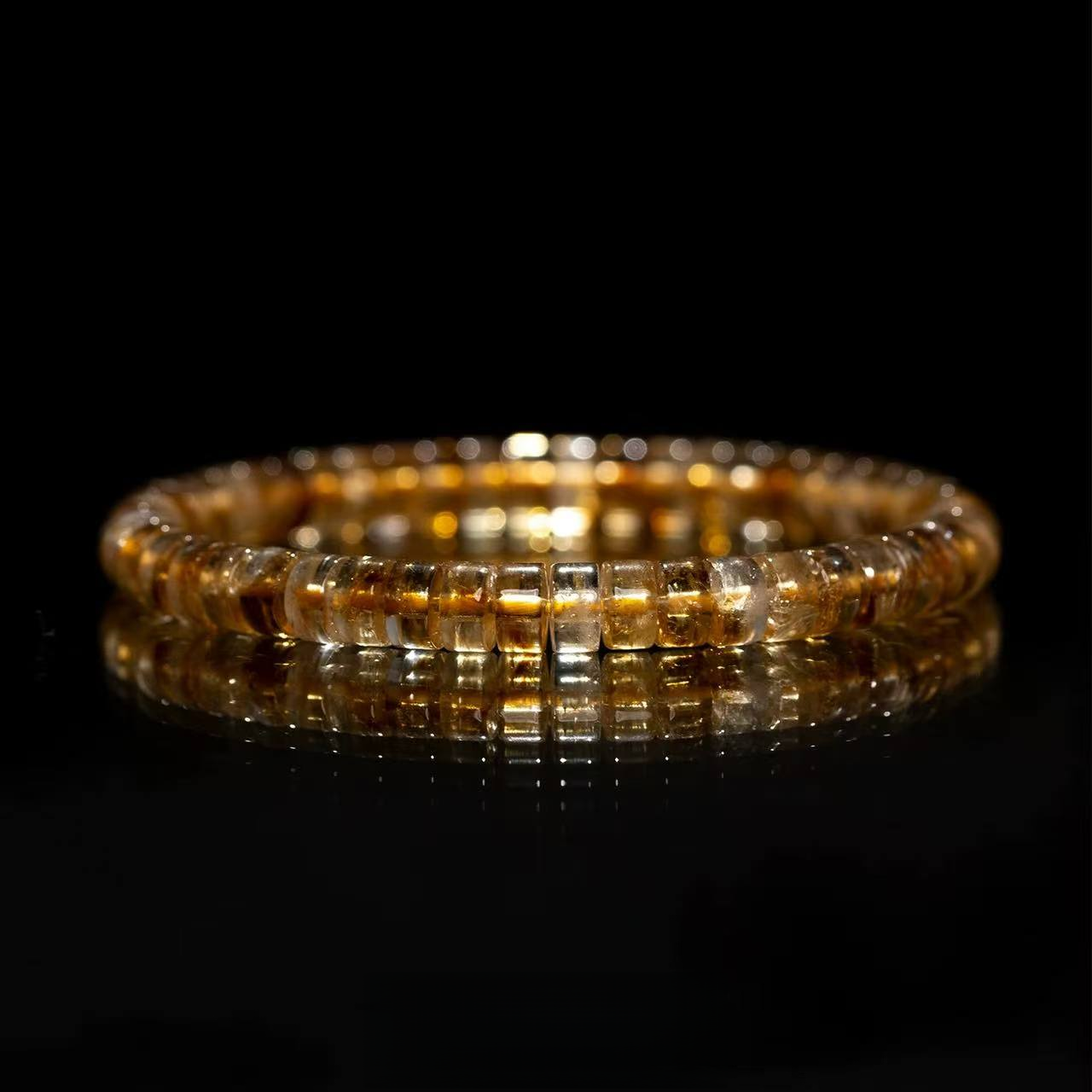 Precision-Cut Citrine Tower Bracelet for Wealth & Abundance