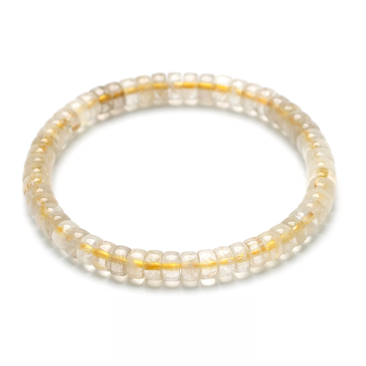 Manifestation Power Bracelet in Gold - Rutilated Quartz & Citrine for Wealth & Abundance