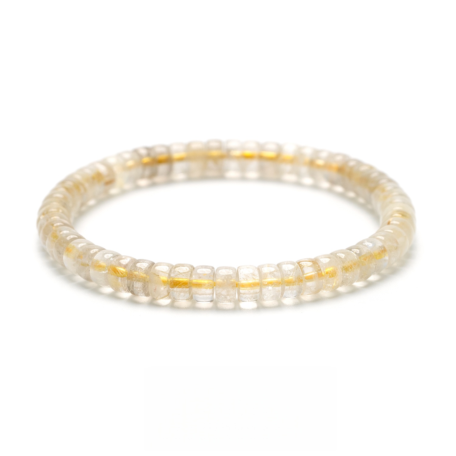 Manifestation Power Bracelet in Gold - Rutilated Quartz & Citrine for Wealth & Abundance