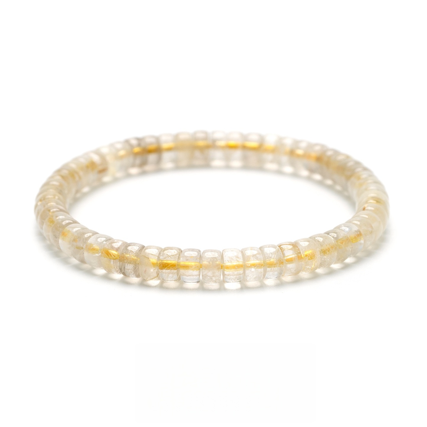 Manifestation Power Bracelet in Gold - Rutilated Quartz & Citrine for Wealth & Abundance