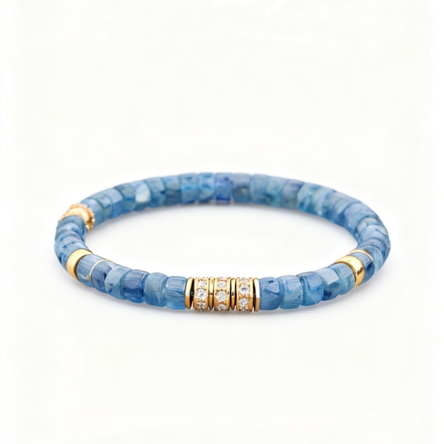 Energy Alchemy Bracelet - Blue Kyanite for Throat Chakra & Energetic Protection
