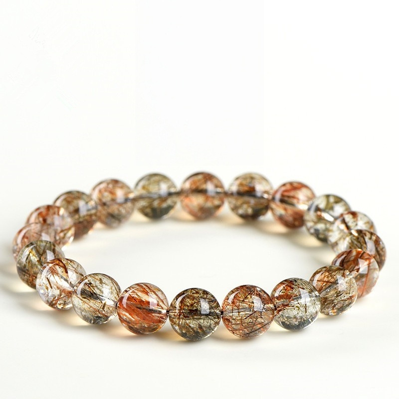 Natural Black Gold Super Seven Bracelet - Master Stone for Energy Synthesis & Spiritual Power