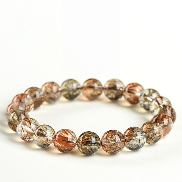 Natural Black Gold Super Seven Bracelet - Master Stone for Energy Synthesis & Spiritual Power