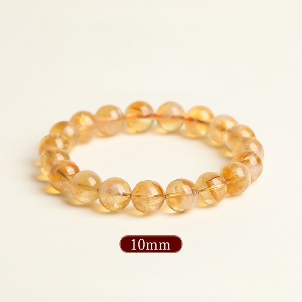 Natural Milk Cap Citrine Bracelet - Manifest Wealth with Sunlight & Honey Energy