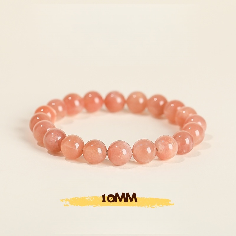 Golden Raw Sunstone Bracelet with Orange Moonstone & Goldstone Beads - Single Strand Yellow Gemstone Jewelry