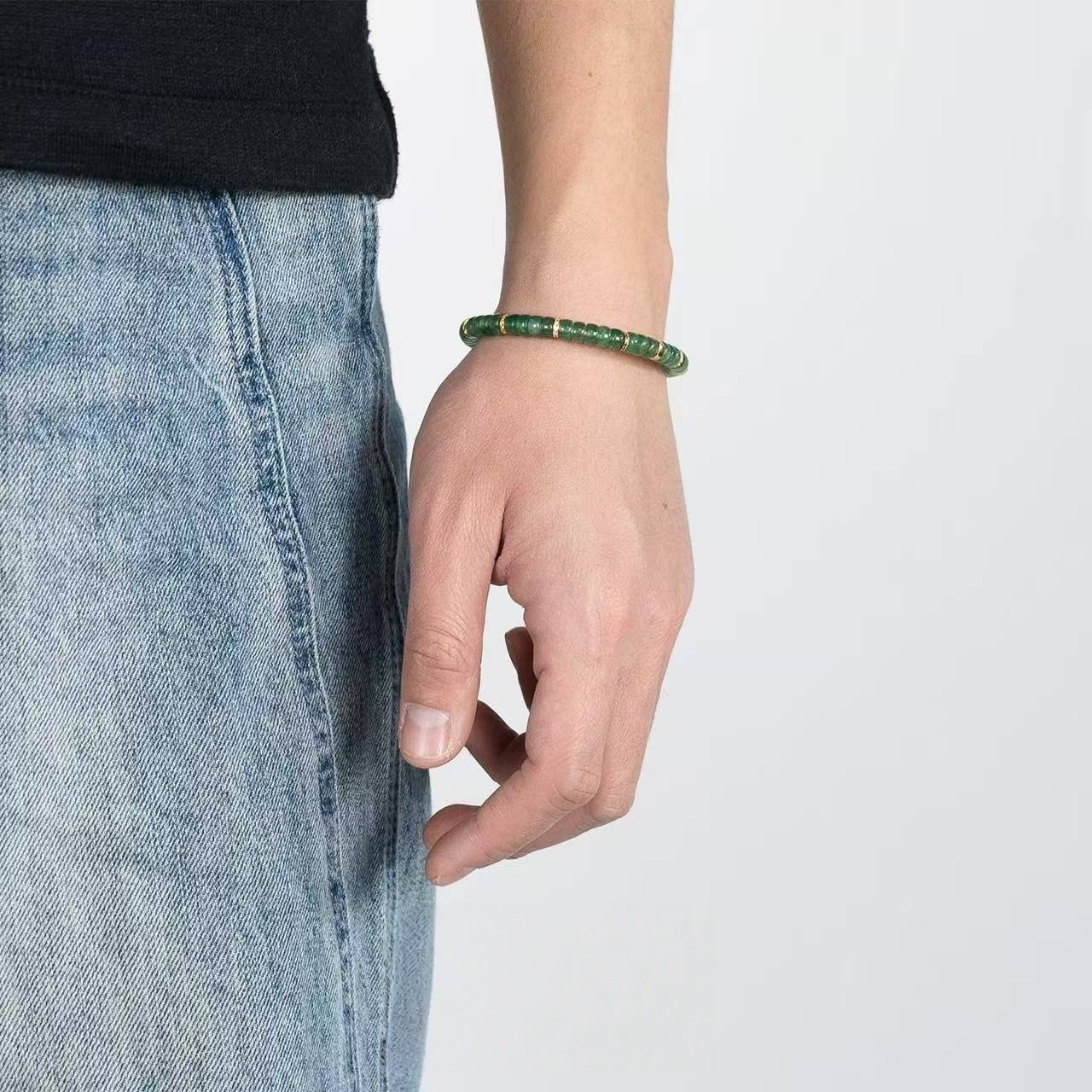 6MM Natural Green Strawberry Quartz Bracelet | For Harmonious Relationships & Heart Healing