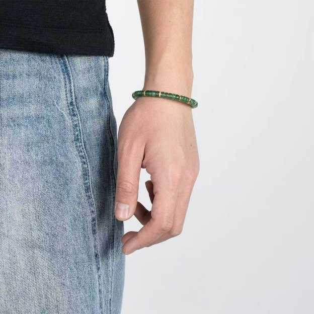 6MM Natural Green Strawberry Quartz Bracelet | For Harmonious Relationships & Heart Healing