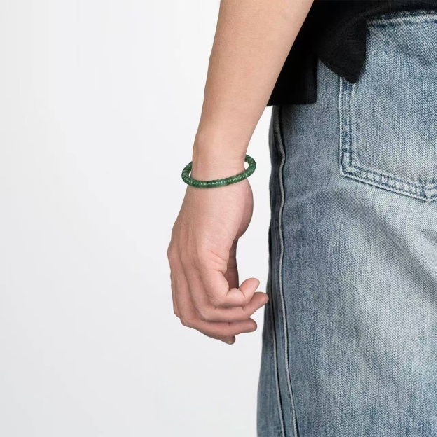 6MM Natural Green Strawberry Quartz Bracelet | For Harmonious Relationships & Heart Healing