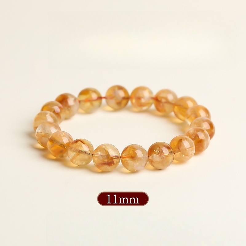 Natural Milk Cap Citrine Bracelet - Manifest Wealth with Sunlight & Honey Energy