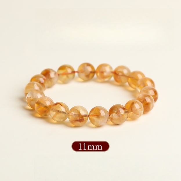 Natural Milk Cap Citrine Bracelet - Manifest Wealth with Sunlight & Honey Energy