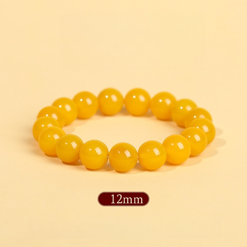 Natural Yellow Carnelian Agate Stretch Bracelet for Solar Plexus Chakra, Confidence & Abundance