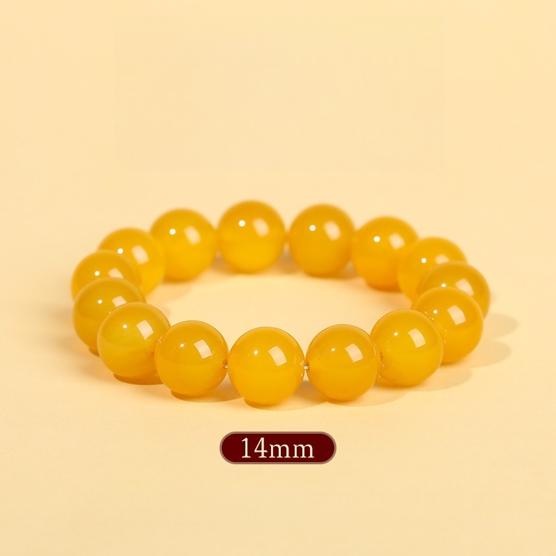 Natural Yellow Carnelian Agate Stretch Bracelet for Solar Plexus Chakra, Confidence & Abundance