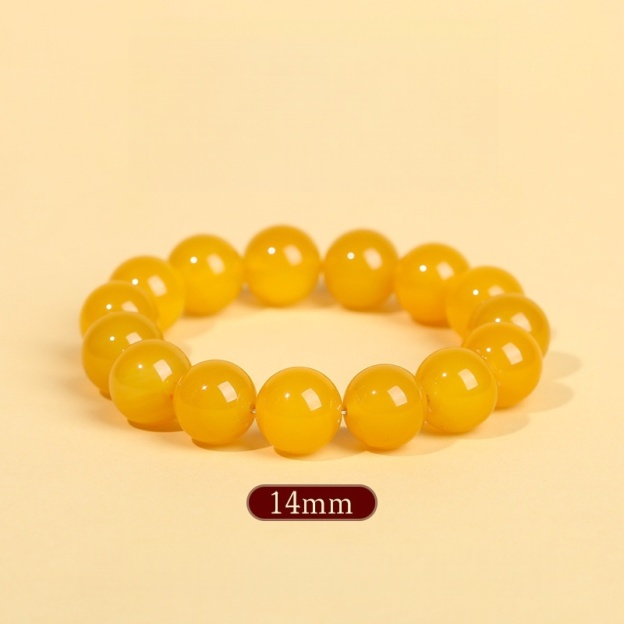Natural Yellow Carnelian Agate Stretch Bracelet for Solar Plexus Chakra, Confidence & Abundance