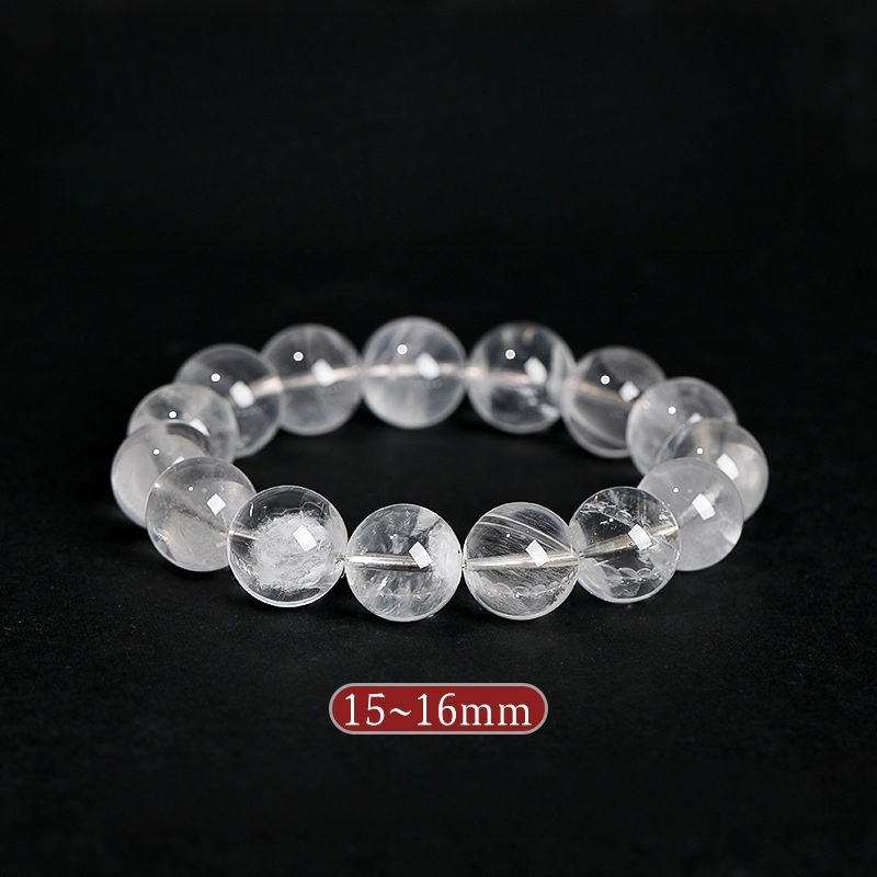 Natural Brazilian White Phantom Quartz Bracelet - Stone of Purified Vision & Manifested Light