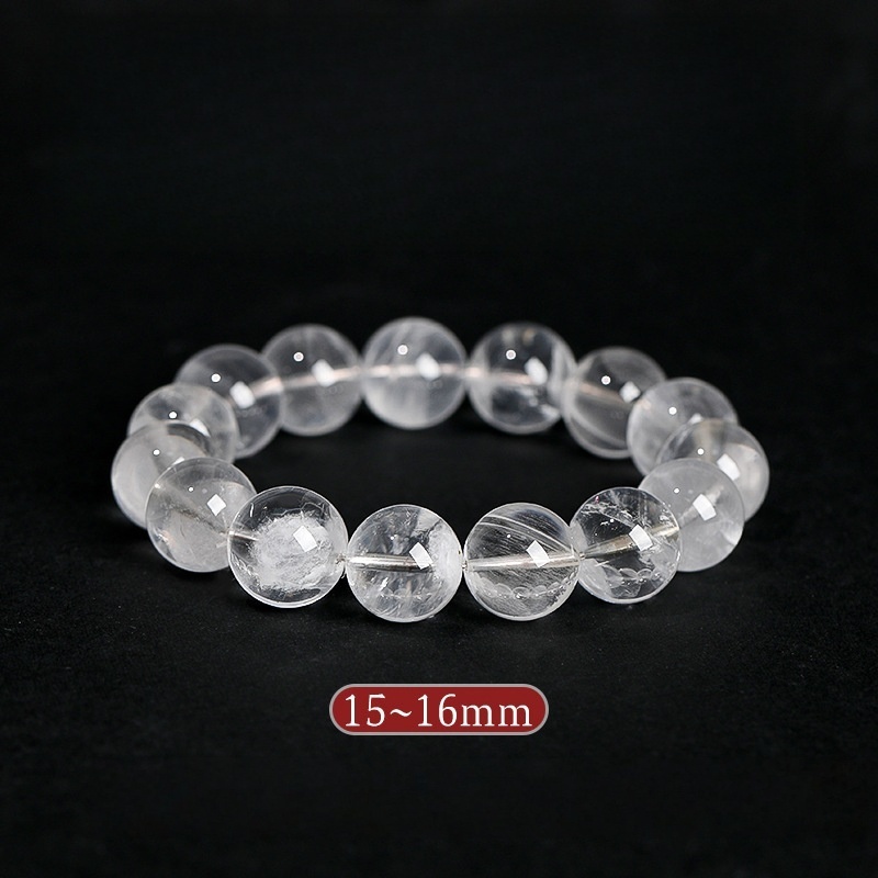 Natural Brazilian White Phantom Quartz Bracelet - Stone of Purified Vision & Manifested Light
