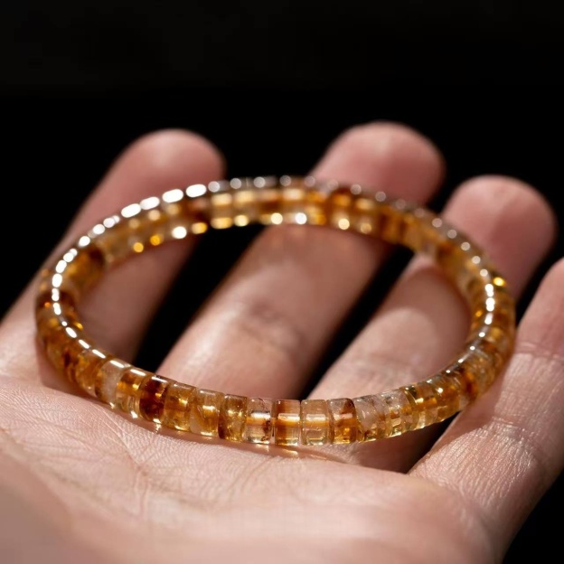Precision-Cut Citrine Tower Bracelet for Wealth & Abundance