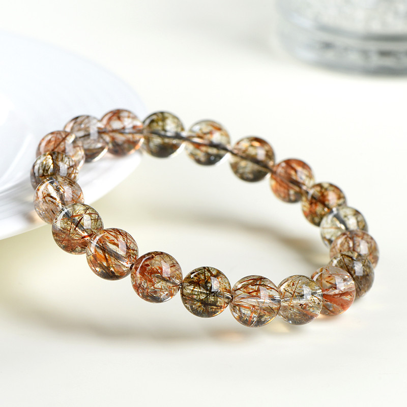 Natural Black Gold Super Seven Bracelet - Master Stone for Energy Synthesis & Spiritual Power