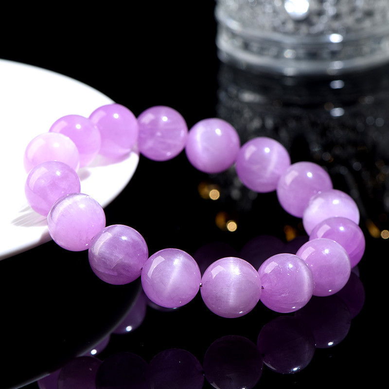 Natural 7A Ice Cat's Eye Kunzite Bracelet - Stone of Heart Resonance & Spiritual Illumination