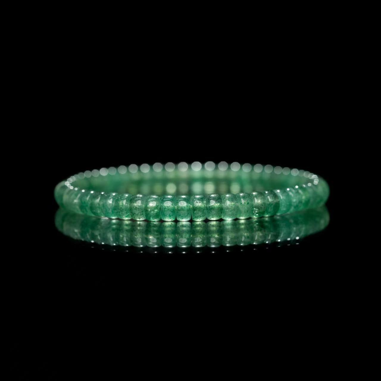 6MM Natural Green Strawberry Quartz Bracelet | For Harmonious Relationships & Heart Healing