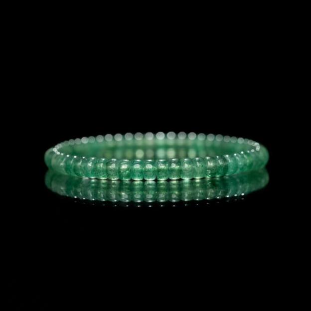 6MM Natural Green Strawberry Quartz Bracelet | For Harmonious Relationships & Heart Healing