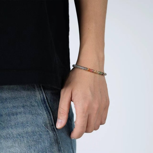 Iridescent Rainbow Labradorite Gold Plated Bracelet - Stone of Magic & Transformation