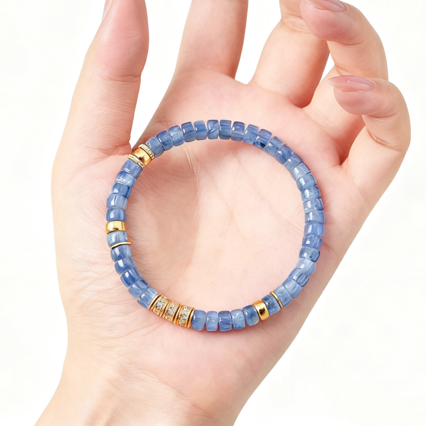 Energy Alchemy Bracelet - Blue Kyanite for Throat Chakra & Energetic Protection