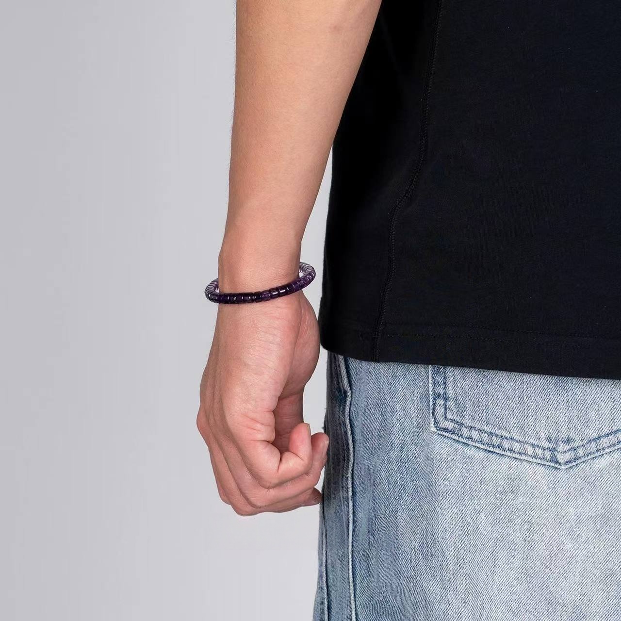 Violet Flame Alchemy Bracelet - 6mm Graduated Amethyst for Intuition & Energetic Transformation