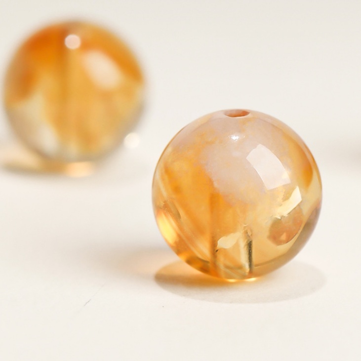 Natural Milk Cap Citrine Bracelet - Manifest Wealth with Sunlight & Honey Energy