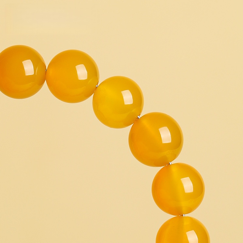 Natural Yellow Carnelian Agate Stretch Bracelet for Solar Plexus Chakra, Confidence & Abundance