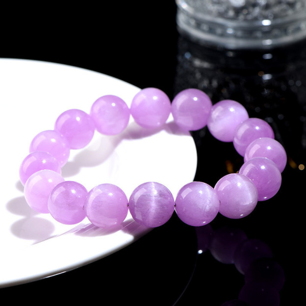 Natural 7A Ice Cat's Eye Kunzite Bracelet - Stone of Heart Resonance & Spiritual Illumination