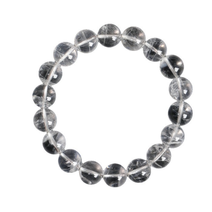 Natural Brazilian White Phantom Quartz Bracelet - Stone of Purified Vision & Manifested Light