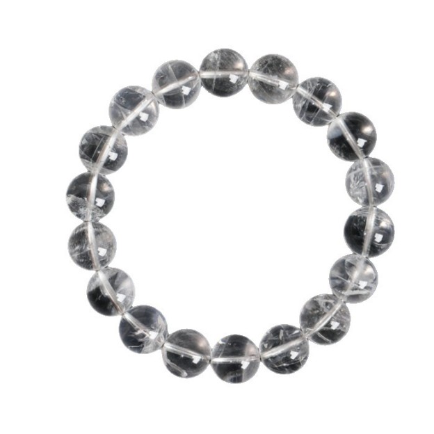 Natural Brazilian White Phantom Quartz Bracelet - Stone of Purified Vision & Manifested Light