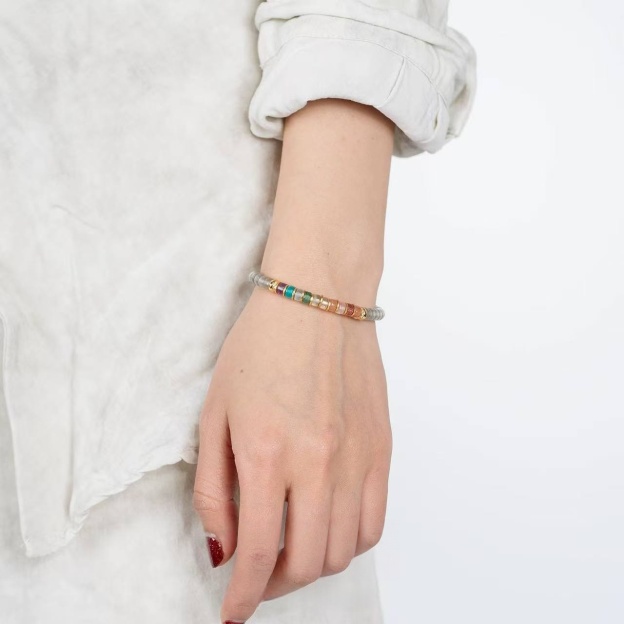 Iridescent Rainbow Labradorite Gold Plated Bracelet - Stone of Magic & Transformation