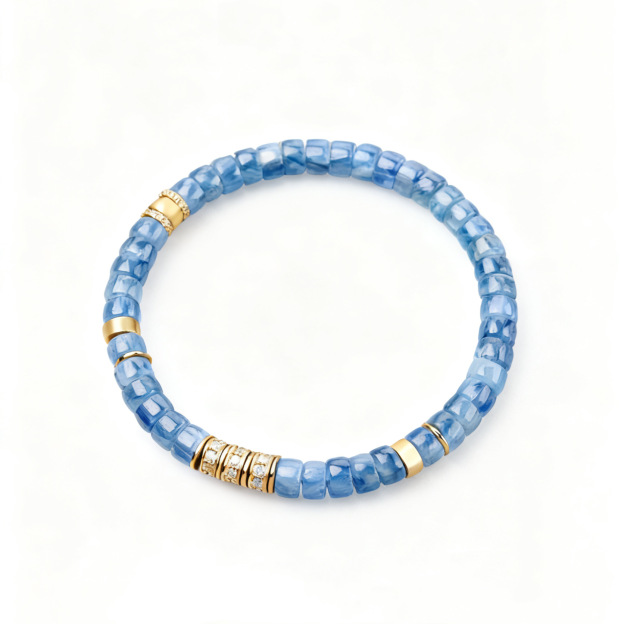 Energy Alchemy Bracelet - Blue Kyanite for Throat Chakra & Energetic Protection