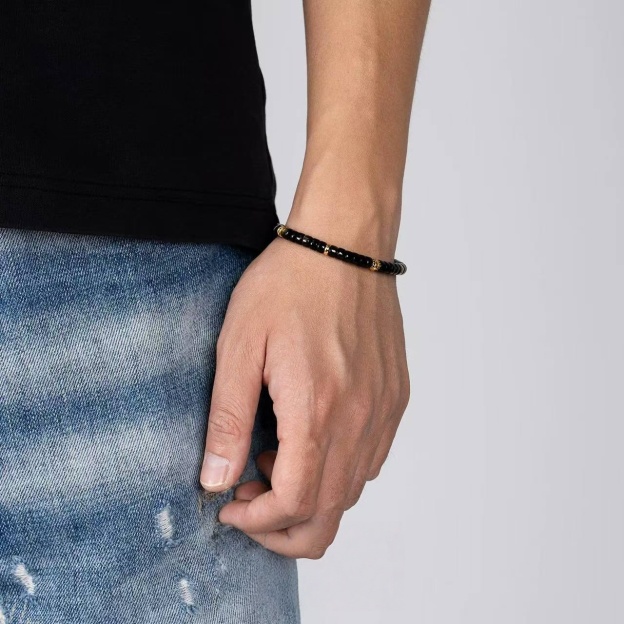 Gold Sheen Obsidian Disc Bracelet - Stone of Wealth & Abundance