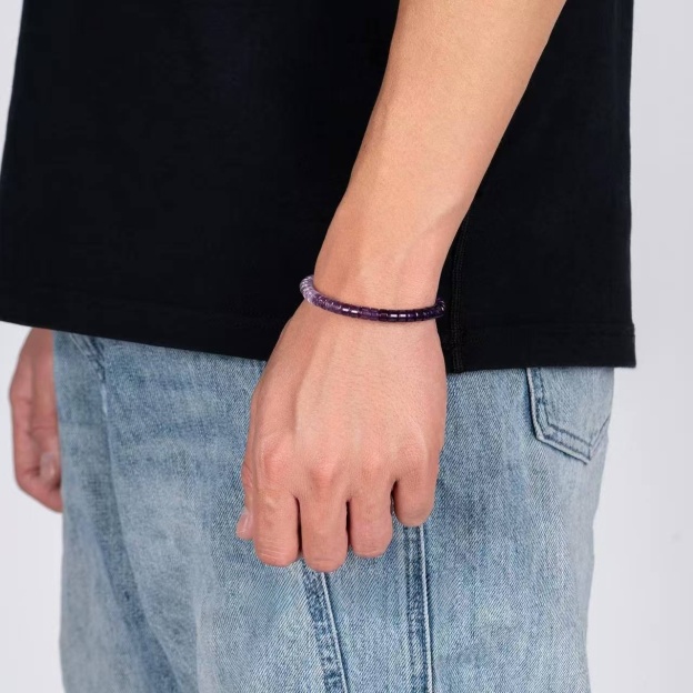 Violet Flame Alchemy Bracelet - 6mm Graduated Amethyst for Intuition & Energetic Transformation