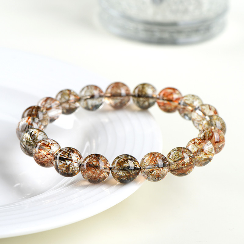 Natural Black Gold Super Seven Bracelet - Master Stone for Energy Synthesis & Spiritual Power