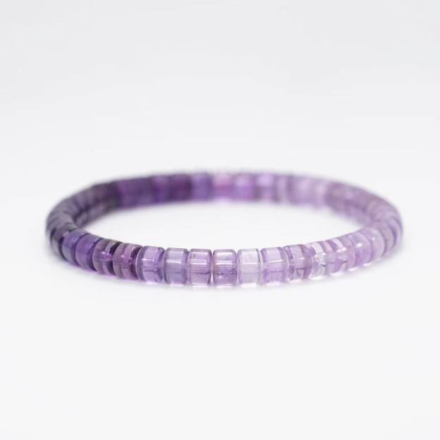 Violet Flame Alchemy Bracelet - 6mm Graduated Amethyst for Intuition & Energetic Transformation