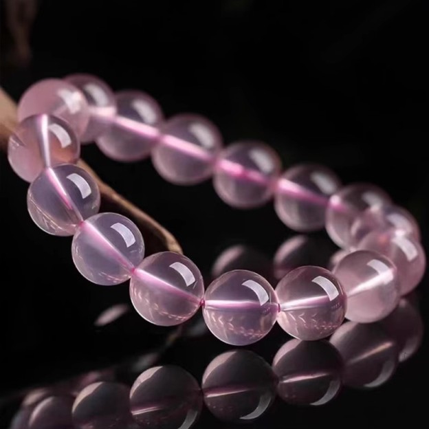 Natural Peach Aura Quartz Bracelet - For Unconditional Love & Emotional Healing 