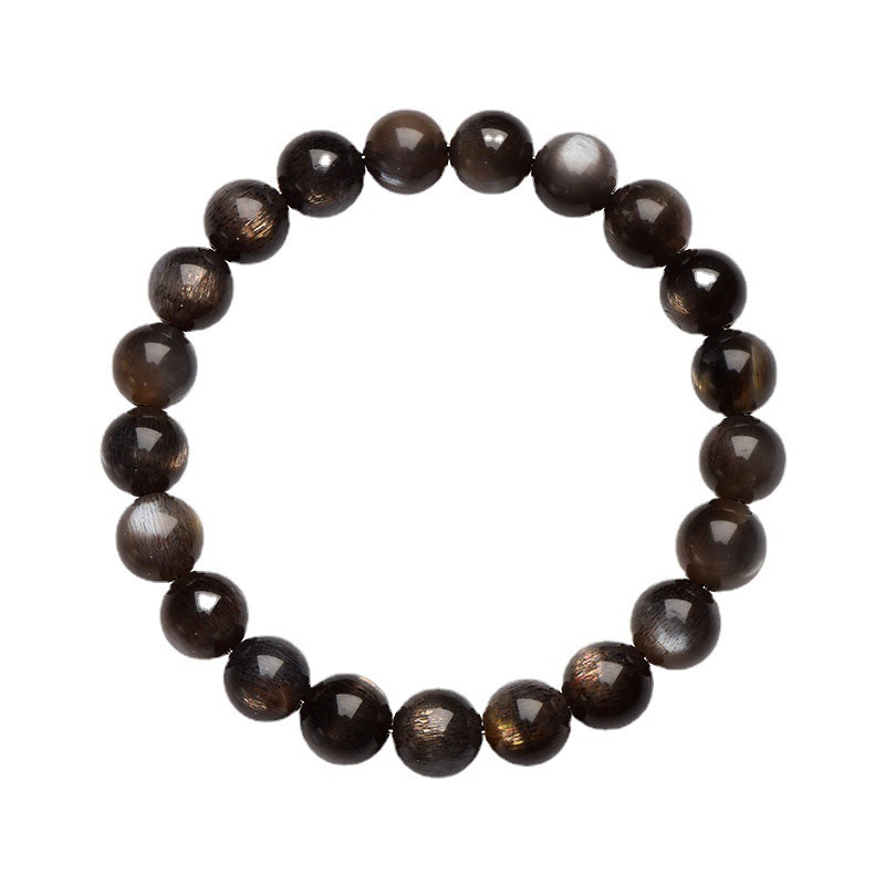 Solar Plexus Power: Natural 7A Black & Gold Moonstone Bracelet