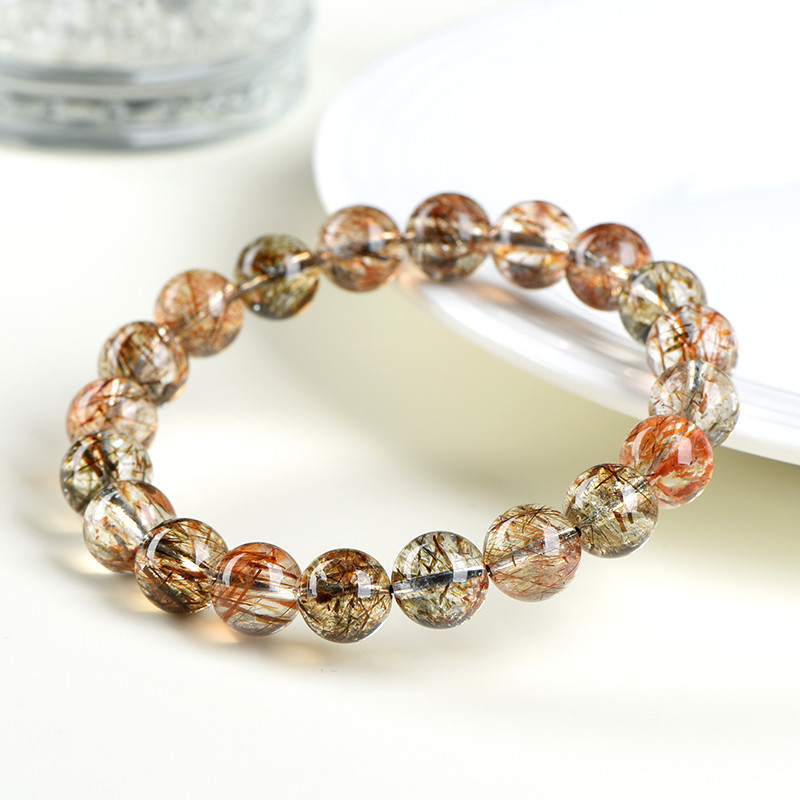 Natural Black Gold Super Seven Bracelet - Master Stone for Energy Synthesis & Spiritual Power