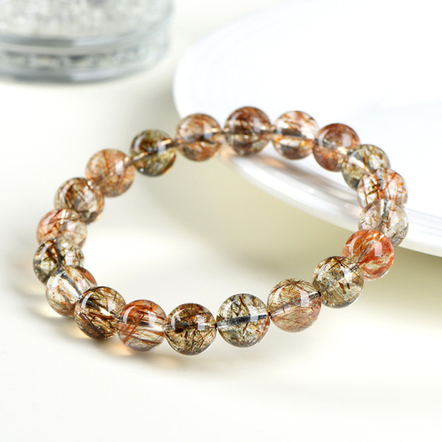 Natural Black Gold Super Seven Bracelet - Master Stone for Energy Synthesis & Spiritual Power