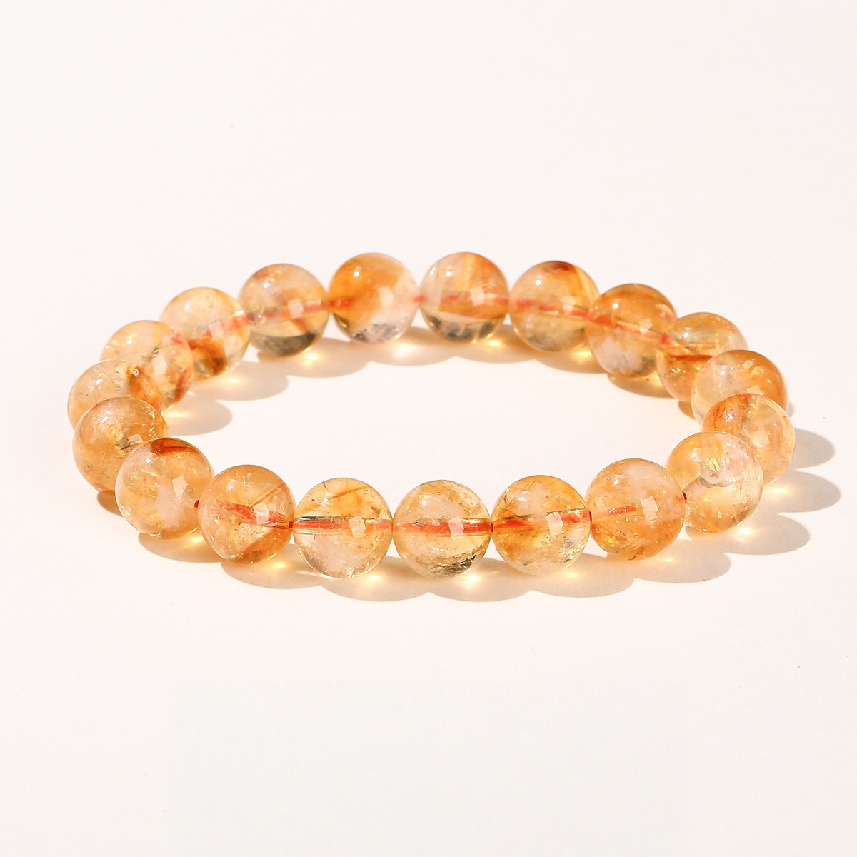 Natural Milk Cap Citrine Bracelet - Manifest Wealth with Sunlight & Honey Energy