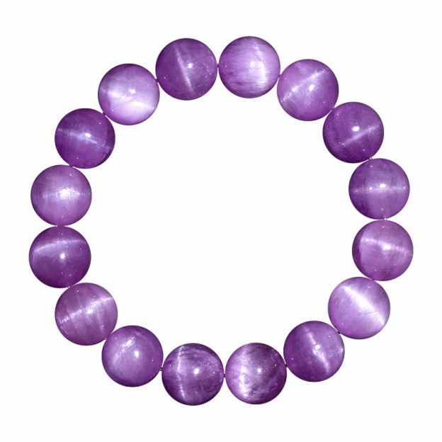 Natural 7A Ice Cat's Eye Kunzite Bracelet - Stone of Heart Resonance & Spiritual Illumination