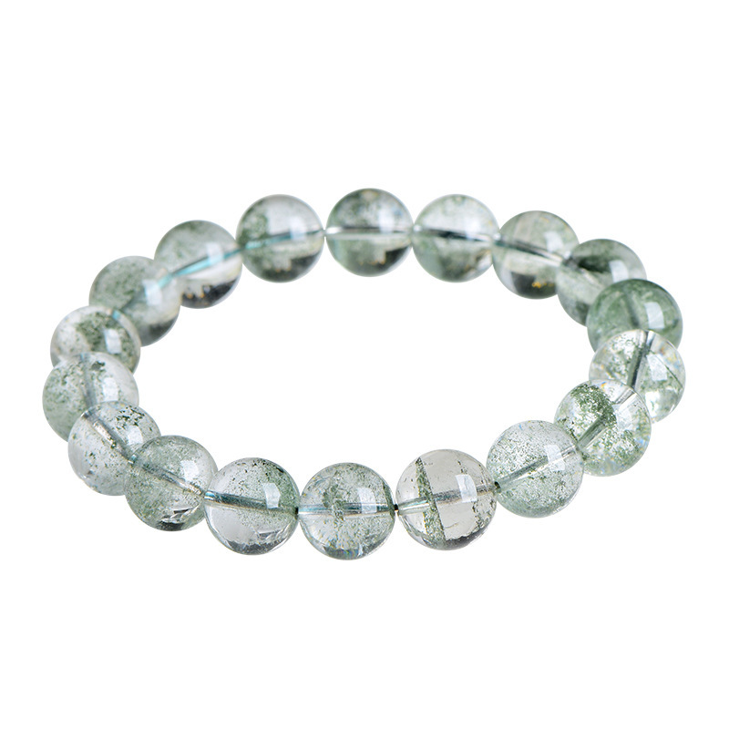 Natural Starry Green Phantom Quartz Bracelet - Stone of Galactic Abundance & Earthly Success