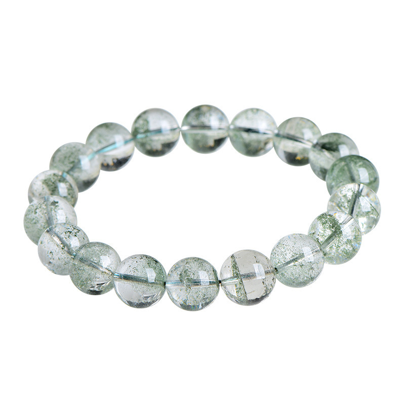 Natural Starry Green Phantom Quartz Bracelet - Stone of Galactic Abundance & Earthly Success