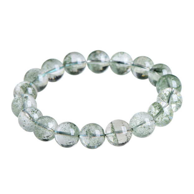 Natural Starry Green Phantom Quartz Bracelet - Stone of Galactic Abundance & Earthly Success