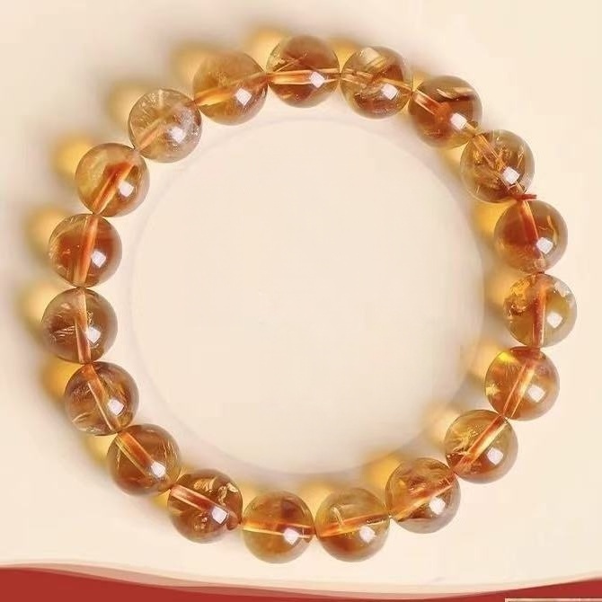 Natural Milk Cap Citrine Bracelet - Manifest Wealth with Sunlight & Honey Energy